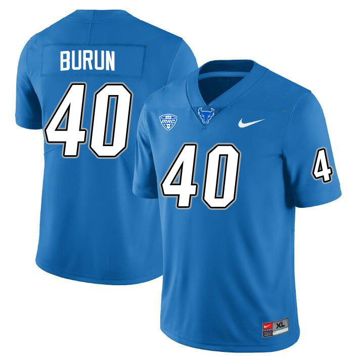 Buffalo Bulls #40 Nick Burun College Football Jerseys Stitched-Blue